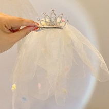 여자 베일 공주 크라운 아기 생일 헤어 액세서리 Aisha 머리핀 공주 드레스 머리 장식 어린 소녀 크라운 머리핀