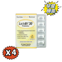 [빠른직구배송] [2+2] 캘리포니아 골드 락토비프 프로바이오틱 300억 CFU 60캡슐 x 4 (총4개) [정품품질보장]