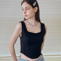 샐러드볼즈 CROP OPEN BUSTIER BLACK