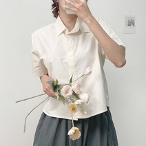 마블 세미크롭 오버핏 반팔 셔츠 난방 8col 파스텔