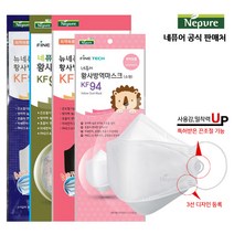 [네퓨어] KF94 끈조절 마스크 25매 30매 황사 미세먼지 마스크, 5개입, 그린, 6개