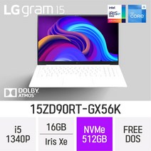 [오늘출발] LG전자 그램15 13세대 15ZD90RT-GX56K *사은품 증정* 초경량 가벼운 학생용 최신노트북, FREEDOS, 16GB, 512GB, 코어i5, 스노우화이트