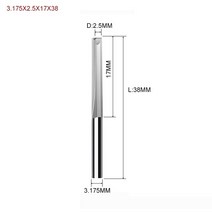 1 개 3.175mm 4mm 6mm 8mm 2 개의 플루트 스트레이트 슬롯 비트 우드 커터 CNC 솔리드 카바이드 더블 라우터, [09] 3175X25X17, 09 3175X25X17