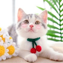 예보들 고양이 방울목걸이 핸드메이드, 베이지