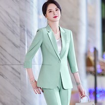 얇은 칠부 소매 핑크 정장 코트 여성 봄 여름 인싸템 눈길을 끄는 작은 키 직업 양복
