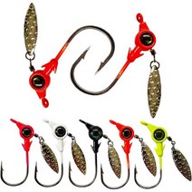 Skipaelf 낚시 지그 헤드 10팩 언더핀 크래피 후크 스피너 블레이드 민물 소금물 18oz 14oz, 1/4oz