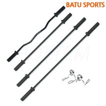 블랙 중량 바벨봉 이지바 탄력바 중량봉 역기 ez바 1200mm 1600mm 2200mm 바벨 원판 50mm 호환, 블랙 컬바 - 1200MM, 1개