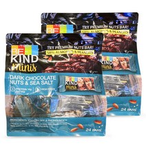 카인드 바 다크 초콜릿 24개입 글루텐프리 프로틴 고단백 식이섬유 다이어트간식 미니바 등산간식 당충전, 2개, 480g