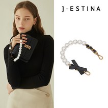 [제이에스티나 백] JOELLE 리본 진주 숏 체인 BK (JEACEK2BF125BK360)