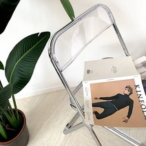 레이디와이 홈카페의자 접이식 투명 폴딩 아크릴 심플 고스트체어 파스텔 7컬러, 크림