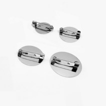 DIY 브로치 만들기재료 옷핀_1p 뱃지 원형 핀받침대, 스틸 20mm