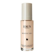 IDUN Minerals Liquid Foundation 노르딕 베일 사가 풀 커버리지 오래 지속 일반 피부부터 지성 피부를 위한 매트 마감 정제된 미네랄 민감한 피부에 안전 라이, Neutral Light