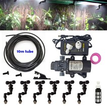 분무기 관개 세차 급수 탱크 연무 파충류 안개 미스트 스프링클러 열대 우림 360 조정 가능한 수족관 수생, 06 1set BLK 1Head