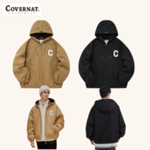 국내매장 정품 커버낫 COVERNAT C 로고 옥스포드 후디 자켓 블랙