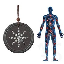 방사선 보호 양자 펜던트 에너지 스칼라 여성 남성 양자 자기장 양자파동에너지칩 목걸이, 검은색