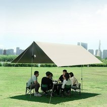 실타프 대형 경량 헥사 백패킹 캠핑 렉타 차박 그늘막 미니멀 타프 오토캠핑, 베이지 3x5m