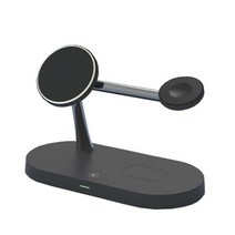 애플 아이폰14프로 호환 케이스 30W 3 in 1 마그네틱 무선 충전기 스탠드 for iPhone 14 13 12 Pro Max Apple Watch Airpods 유도 고속 충, 5 1 블랙