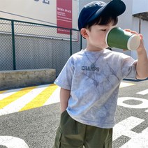 RT-06 아동 물나염 반팔 티셔츠 썸머 반소매 라운드 티