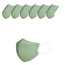 더커버스황사방역마스크(KF94)(대형)(흰색 검정색 연한회색 연한산호색 연한보라색 상아색 짙은황록색 연한갈색) 50매, 카키