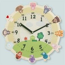 아트박스/베짓 교육용 원더타임시리즈-12간지 우리 가족 띠 무소음 벽시계, 본품