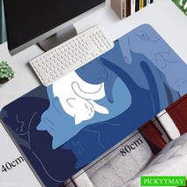 범퍼 침대 패드 아기 가드 토퍼 귀여운 고양이 대형 마우스 매트 게임용 게이머 39.3x19.6in 고무 키보드 데스크 HD, [16] 550x1000x3mm, [06] EP709823 Cat (5)