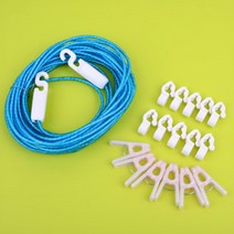 햇살가득 코팅 빨래줄 6M 10M 다용도 와이어 로프 캠핑 휴대용 베란다 옥상 마당 빨래 세탁, 사이즈