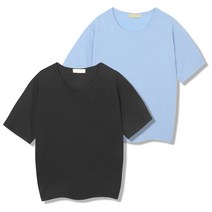 미스티그레이 데일리 U넥 루즈핏 여성 반팔티 라운드 2종세트