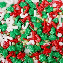 케익데코 케이크장식 데코용품 20g 식용 산타 크리스마스 스노우 크루치 스타 설탕 비즈 진주 공 DIY 스프, 07 20g Xmas sugar 7