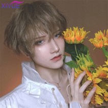 남자가발가격 남성가발 남자 헤어 중년 XIYUE-흑인 남성 가발 숏 스트레이트 앞머리 12 "합성 및 코, 한개옵션1, 25 T1/35