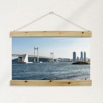 ah163-우드스크롤_60CmX40Cm-부산바다와광안대교, 타입1