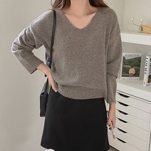 베를린 브이넥 폭스 니트- 4 Color (울/여리핏)