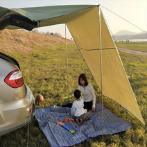 케이알글로벌차박 렉타 타프/차박용/캠핑/차박타프/방수타프/타프폴대/타프세트/캠핑용품/텐트/야외/그늘막빠른배송, 블랙M