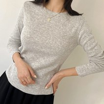 퍼니걸스 9528 데일리 뱀부 라운드 니트 긴팔 여성의류
