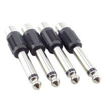 4pcs 세트 6.5mm 1/4 인치 스테레오 수컷 플러그에 RCA 여성 잭 오디오 어댑터