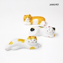 죠스펫 고양이물그릇 투명 대형 유리수반 엎을수없는 대형유리그릇 외 고양이용품 장난감, 죠스펫 도자기동물모형 ( 고양이모형3종세트-A3 번), 1set