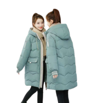 Wxie 여자 가을 겨울 두꺼운 재킷 후드 점퍼 롱 패딩점퍼