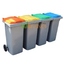 [태태몰] 분리수거함(HDPE) (다용도함120L/일반형) 휴지통 쓰레기통 음식물분리수거 +&10281, 쿠팡 노랑_음식물쓰레기