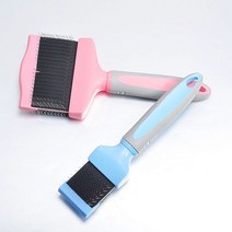 빗숑 강아지빗 애견브러쉬 엉킨털 털갈이 셀프애견미용, 1개, 핑크(L)