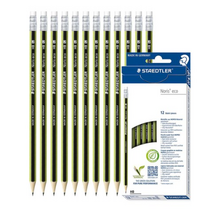 스테들러 182 30 노리스 에코 지우개연필 HB(12자루), 혼합색상, 1세트
