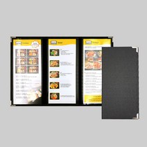 을지메뉴 고급 3단 메뉴판_모던블랙, 엔틱골드, 금2도