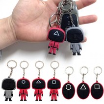 가방열쇠고리소품 코링 자동차 키홀더 악세사리, 오징어게임키링-가면(동그라미)