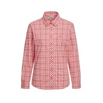 코오롱스포츠 여성 긴팔 체크 포켓 셔츠 살몬 코튼 폴리 혼방 스트레치 상록수 자수 남방 TVSXM20312SAL