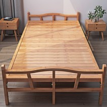 야외 원목 평상 접이식 침대 프레임 테라스 정원 옥상, 월넛100x197cm(대나무 7cm)