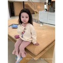 더쭈야 가을상하복 여아 상하세트 롱티 나팔바지 아동 유아 등원 유치원