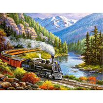 Watgl 5D 액자 캔버스형 보석십자수 DIY 키트풍경바다40 x 50cm, 42 풍경