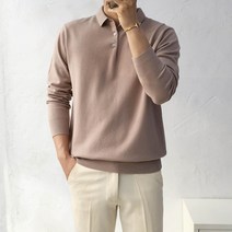 남자 부드러운 캐시 스판 단추 헨리 카라넥 니트