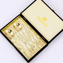 제노바 원앙 금도금 부부수저 선물세트 2벌