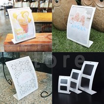매장 POP 홍보물 가격표 꽂이 탁상용 테이블 메뉴판 곡선형, _A4_