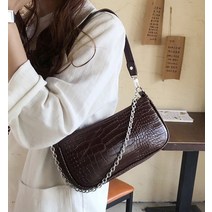 뱀피패턴 와이드 숄더백.