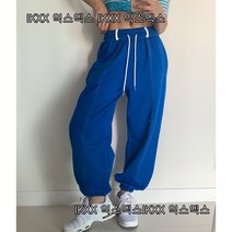 방송댄스 얇은쭈리 스티치 와이드 조거팬츠